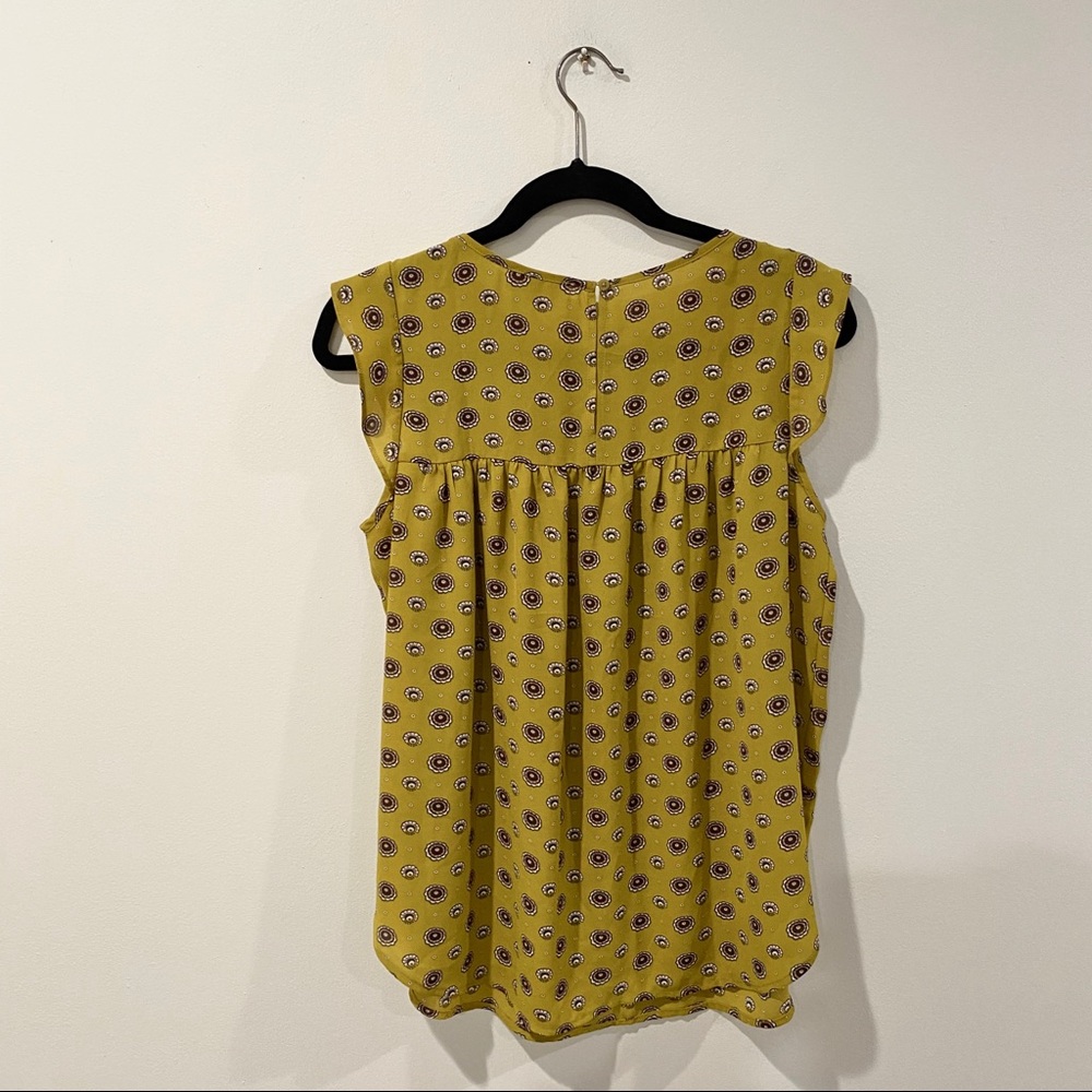 Loft Outlet Mustard Patterned Blouse - image 3
